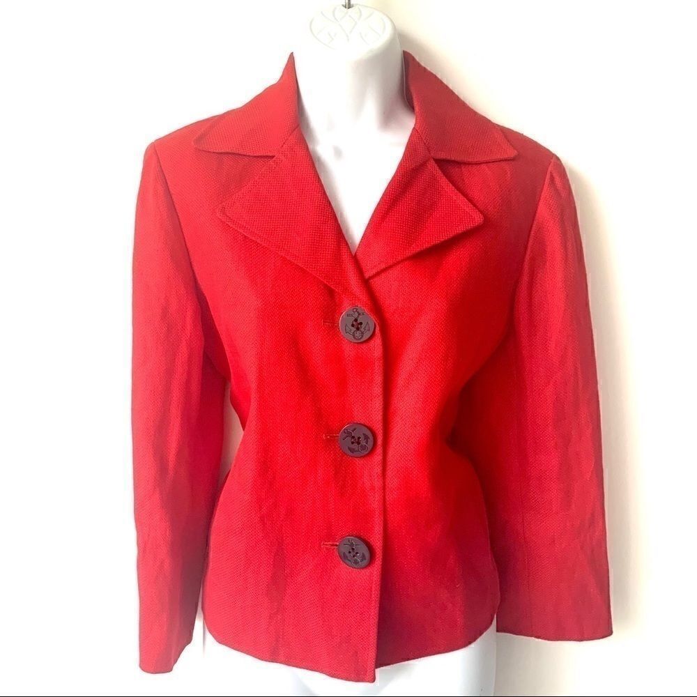 RALPH LAUREN 100% LINEN CLASSIC RED JACKET